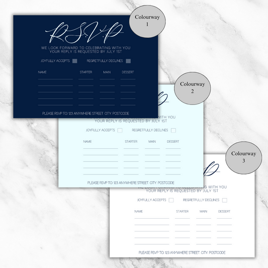 Elizabeth 'Something Borrowed, Something Blue': RSVP Cards